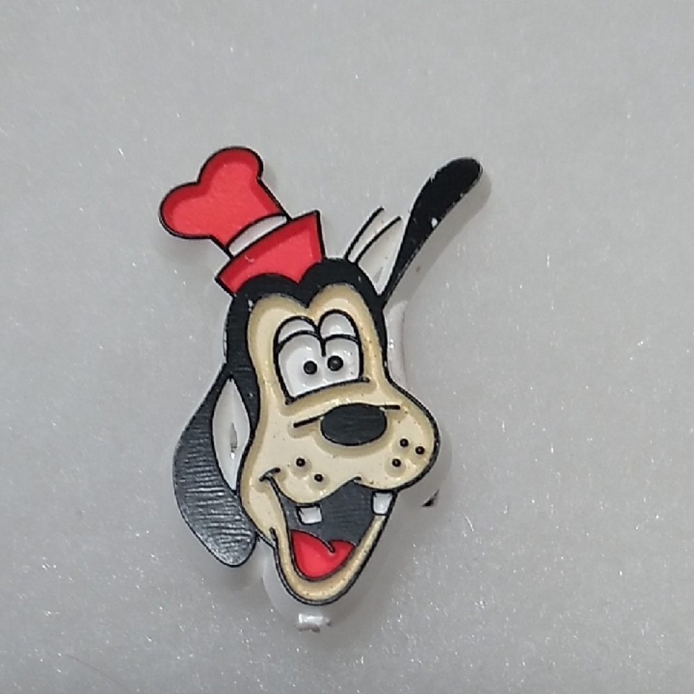 Cheerful Dog Cartoon Pin - Red, Black, White